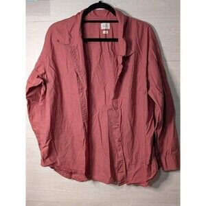Wilfred Free Aritzia Rose Pink 100% Cotton Button Down Utility Shirt Small